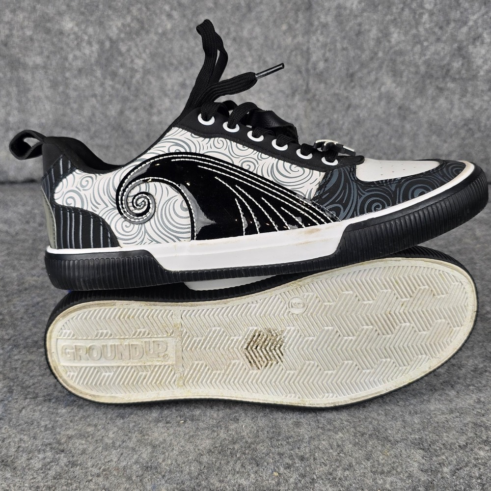 Ground Up Nightmare Before Christmas Men Sz 9 Black White Jack Skellington Shoe